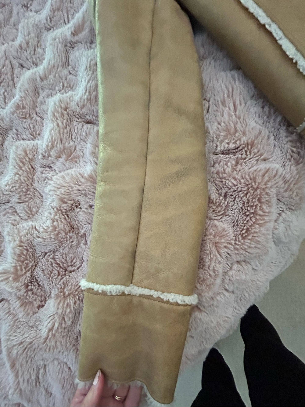 Theory Tan Shearling Women's Jacket - Picture 7 of 8